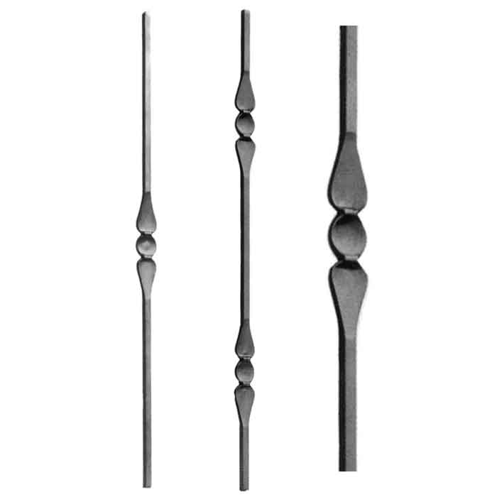 1/2" Sq. Aluminum Balusters with Spoon Designs