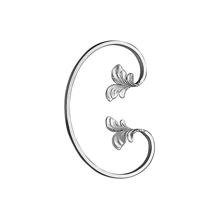 1/2" x 1/4" Forged Aluminum C-Scroll w/leaf ends, 9-7/8" Tall