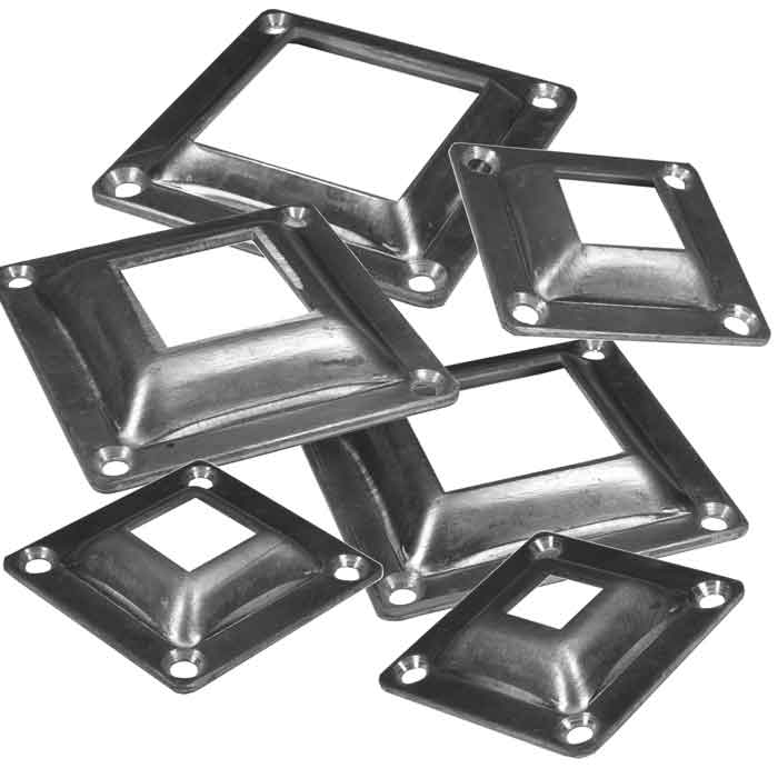 Aluminum Cover Plates for Square Bar, with 4 Mounting Holes