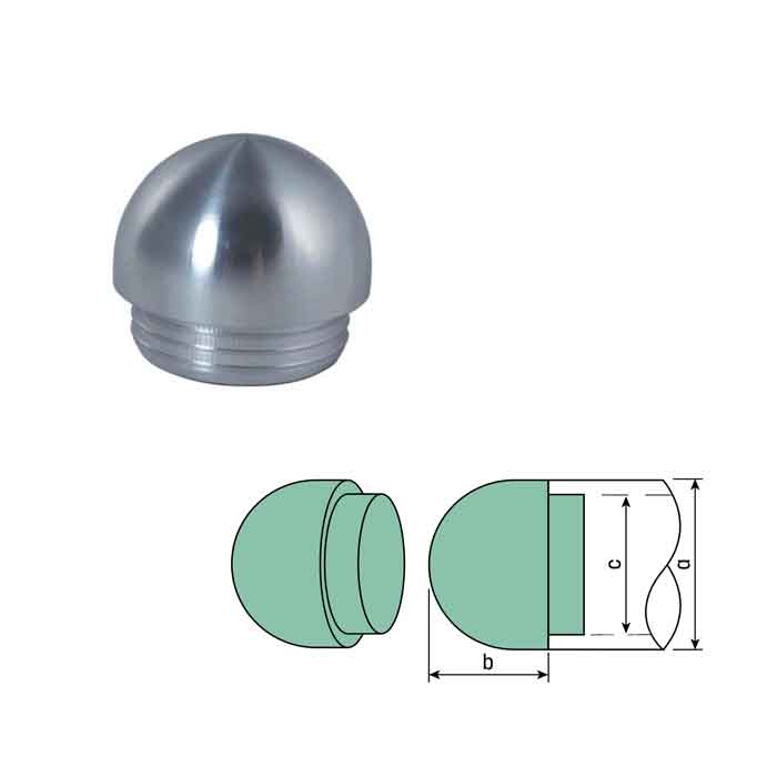 Aluminum Drive-On Dome End Caps for 1-1/4" and 1-1/2" Sch. 40 Pipe