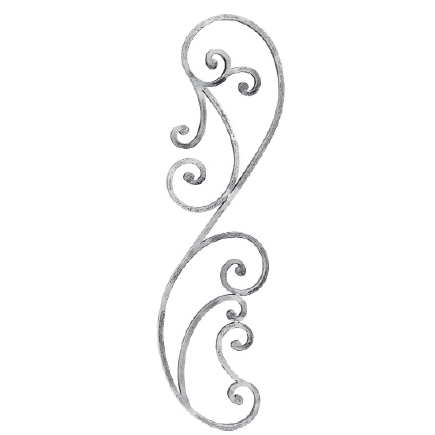 1/2" Sq. Forged Aluminum Panel with Various Scrolls, 35-7/16" Tall