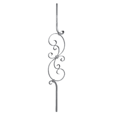 1/2" Sq. Aluminum Scroll Panel with Scrolled Ends, 39-1/2" Tall