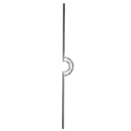 1/2" sq. Forged Aluminum Baluster with Crescent Center Design