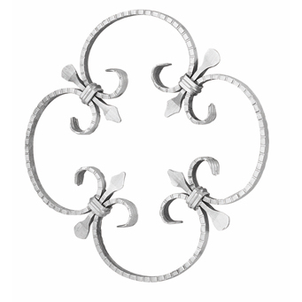 1/2" x 1/4" Forged Aluminum Quatrefoil Panel, 13" in diameter