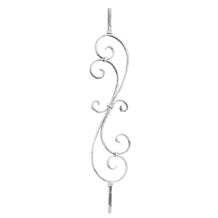 1/2" sq. Aluminum S-Scroll Panel, 39-1/2" Tall