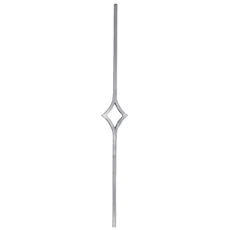 1/2" sq. Forged Aluminum Scroll Panel w/Diamond Shaped Center, 39-1/2" Tall