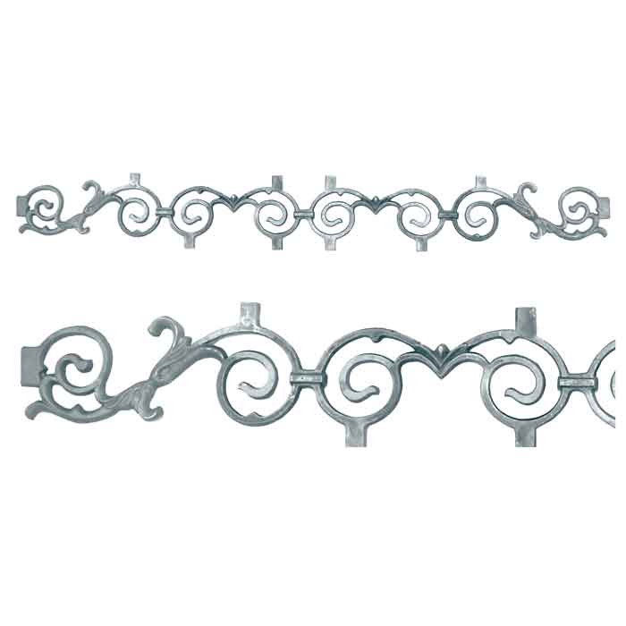40-3/4" Wide Aluminum Infill Casting with Scoll and Leaf Pattern