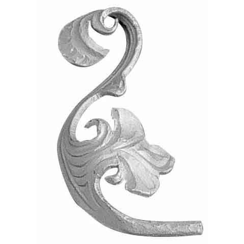 8-1/4" Tall Cast Aluminum Leaf, 1/8" Thick x 1/2" dia., Left