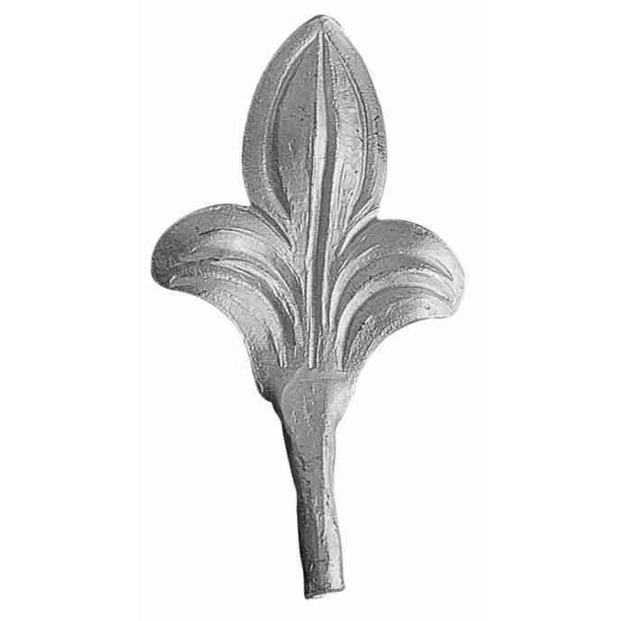 4-1/2" Tall Cast Aluminum Leaf w/Vein details, 1/8" Thick x 1/2" dia.