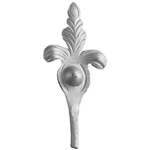 4-1/2" Tall Cast Aluminum Leaf, 1/8" Thick x 1/2" dia.