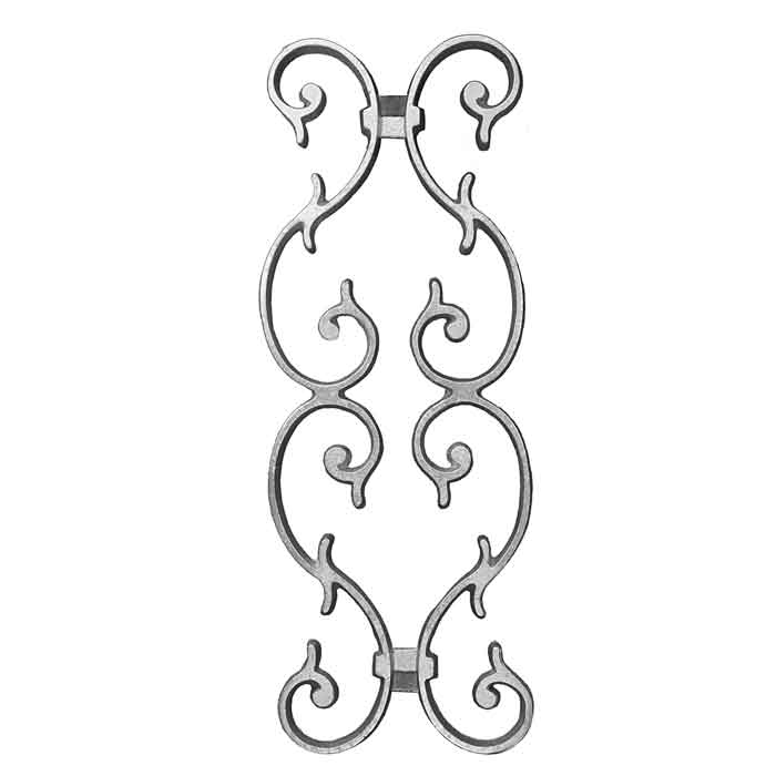 18-1/2" Tall Aluminum Picket Castings for 1/2" and 5/8" Square Bar with Weld Tabs