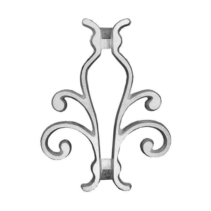 Picket Casting for 1/2" sq., Aluminum, 8-1/4" Tall, Single Faced, with Weld Tabs