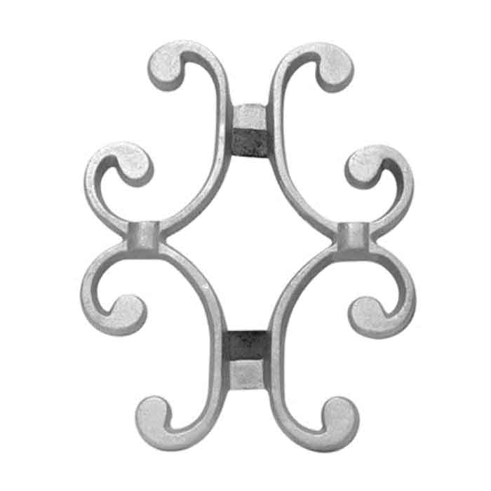 6-5/8" Tall Aluminum Picket Castings for 1/2", 5/8" and 3/4" Square Bar with Weld Tabs