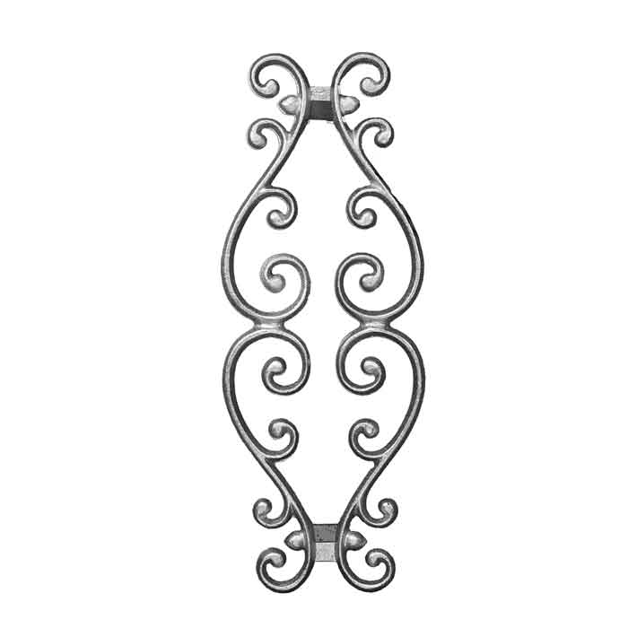 14-1/2" Tall Aluminum Picket Castings for 1/2", 5/8" and 3/4" Square Bar with Weld Tabs