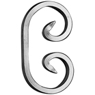 1/2" x 1/4" Forged Aluminum C-Scroll, 4-1/2" Tall