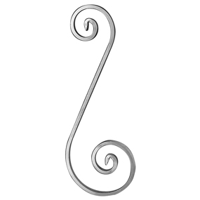 1/2" x 1/4" Forged Aluminum S-Scroll, 14-3/16" Tall