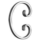 1/2" x 1/4" Forged Aluminum C-Scroll, 5-7/8" Tall