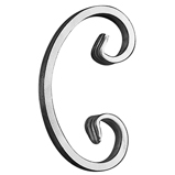 1/2" x 1/4" Forged Aluminum C-Scroll, 4-15/16" Tall