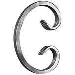 1/2" x 1/4" Forged Aluminum C-Scroll, 4-3/4" Tall