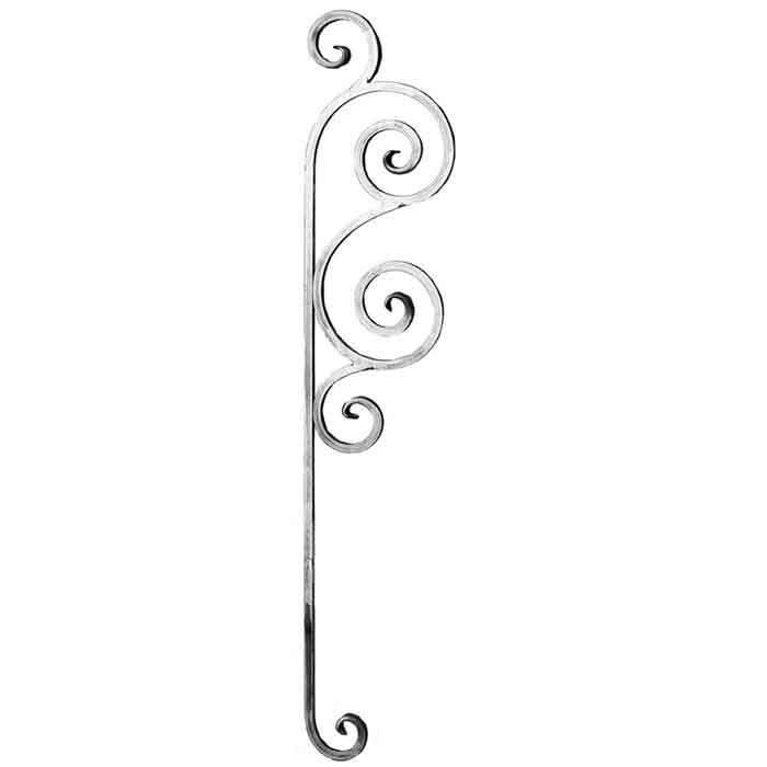 1/2" sq. Aluminum Scroll Panel w/ Upper Scroll Design, 40-1/2" Tall