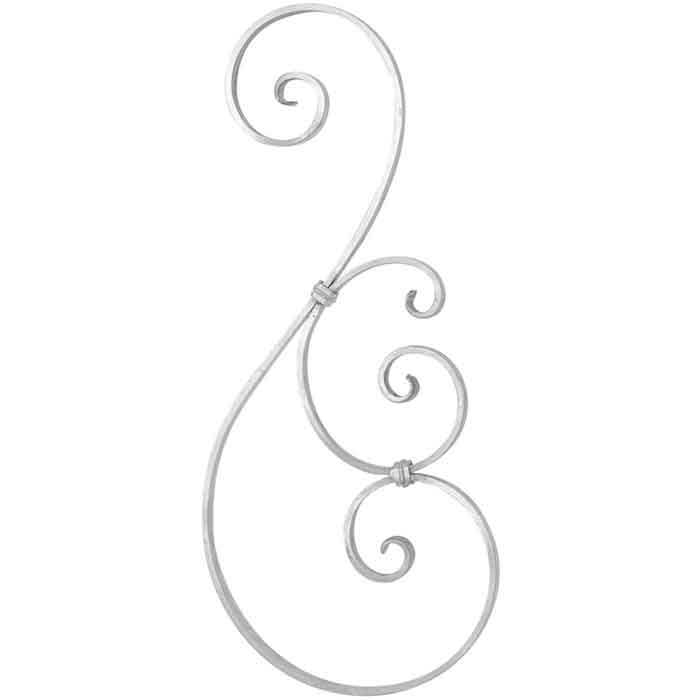 3/4" x 1/4" Aluminum S-Scroll Panel, 10-15/64" Tall