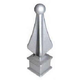Aluminum Finials, Triangle Shape w/Ball for Square Bar