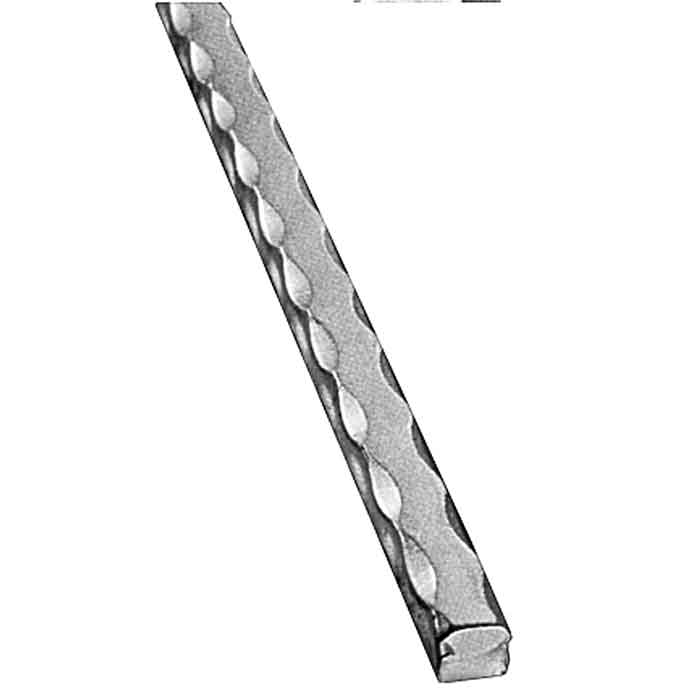 9/16" sq. Edge Hammered Aluminum Bar, 9'10" Long