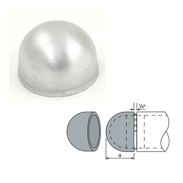 Aluminum Weld-On Dome End Caps for Schedule 40 Pipe
