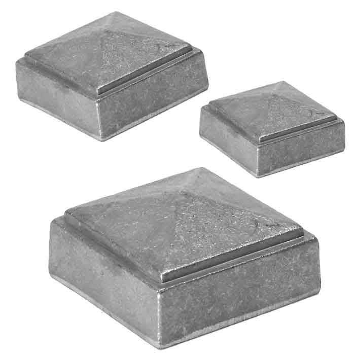 Aluminum, Die Cast, Pyramid Post Caps, Weld-On, for 1-1/2" to 4" Square Bar