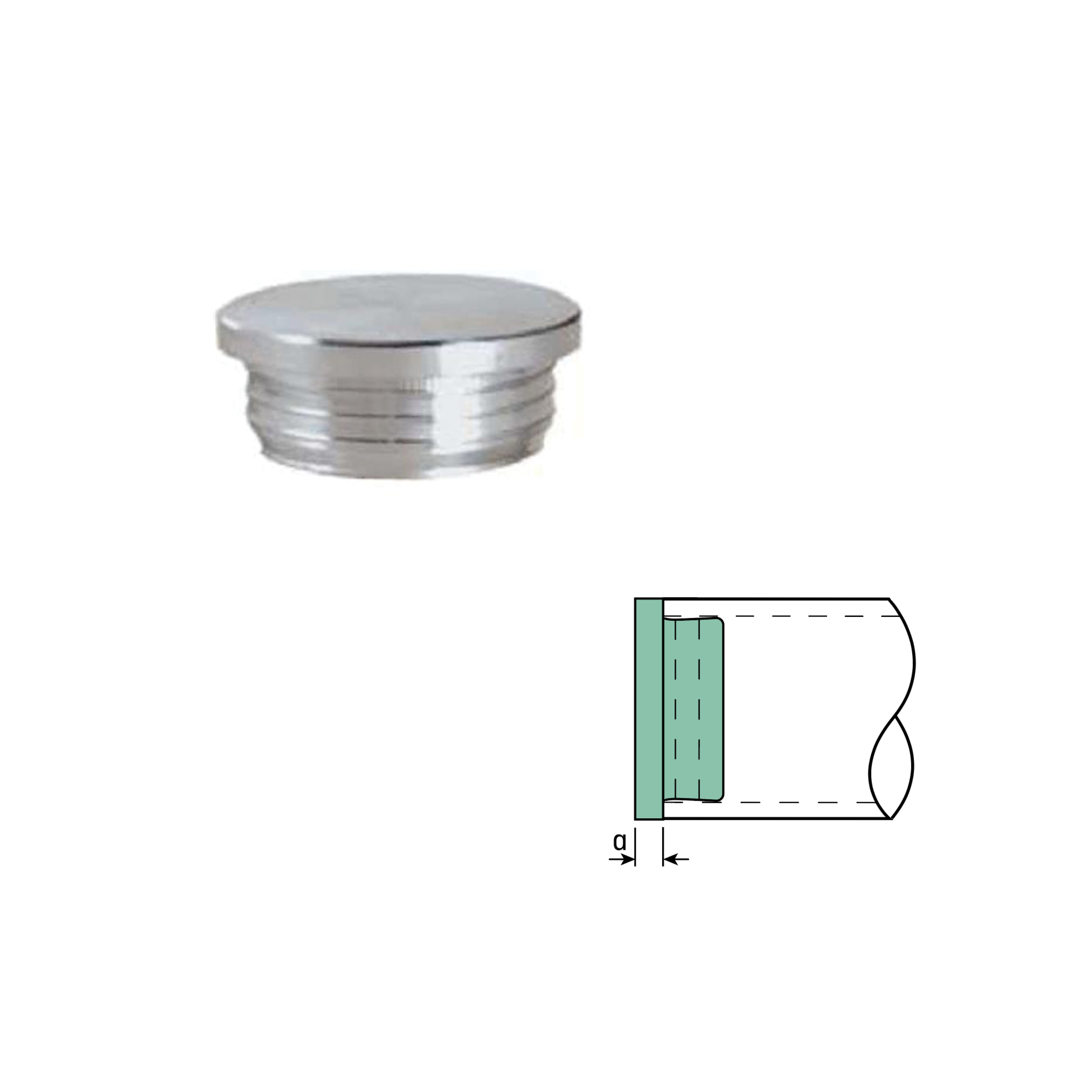 Aluminum Drive-On Flat End Caps for 1-1/4" and 1-1/2" Sch. 40 Pipe