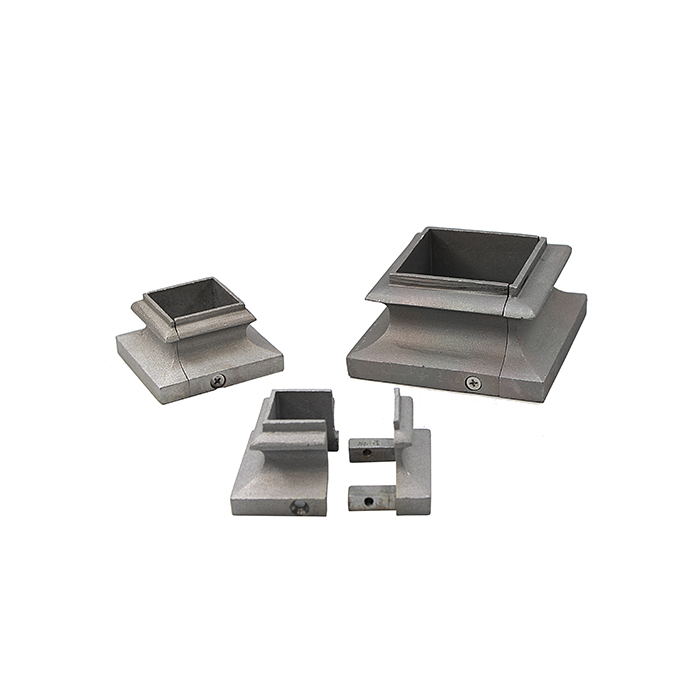 Clear Anodized, Cast Aluminum Split Shoes for 5/8" sq. to 4" sq.