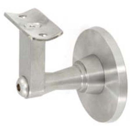 Round Saddle Wall Mount Handrail Brackets in Satin Aluminum