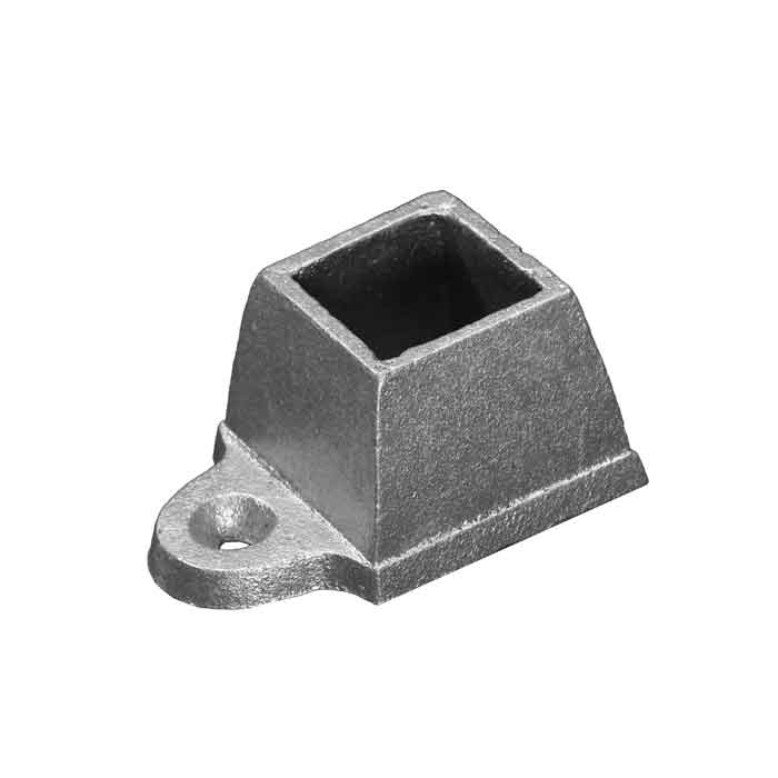 Base Shoe for 1" sq., Cast Aluminum, w/one tab