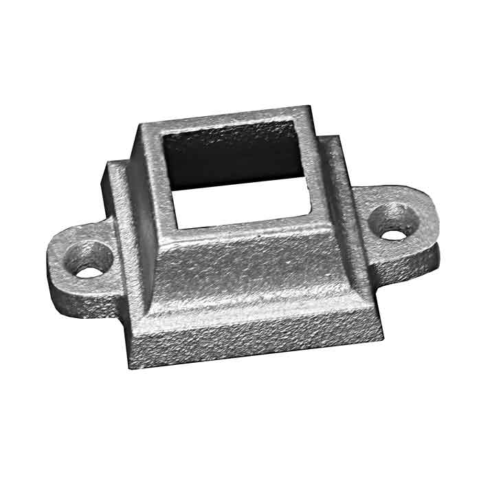 Base Shoe for 1-1/4" sq., Cast Aluminum, w/two tabs