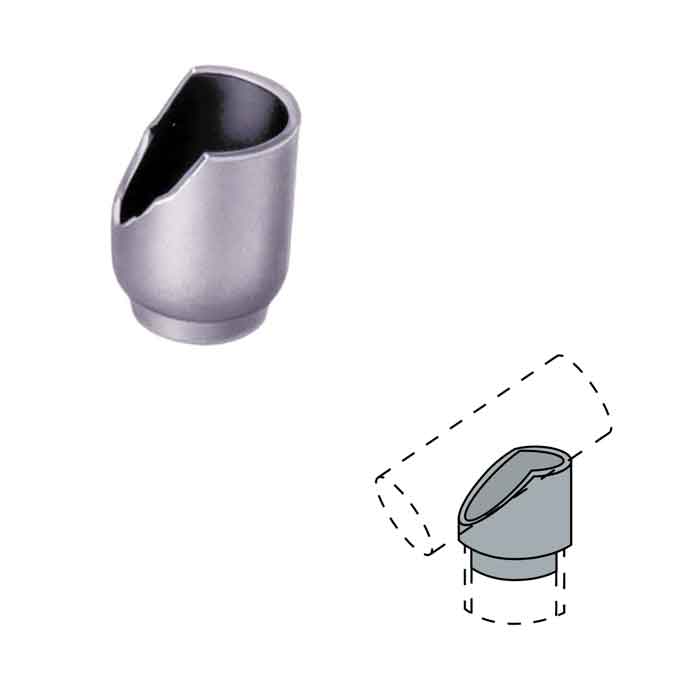 Steel Coped Drive-on Bevel Tee Connectors for 32 degree slopes and 1-1/4" and 1-1/2" Schedule 40 Pipe