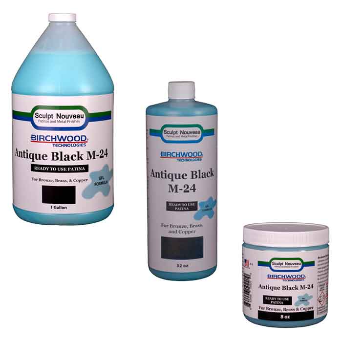 Birchwood Technologies Antique Black GEL Patina for Bronze, Brass & Copper