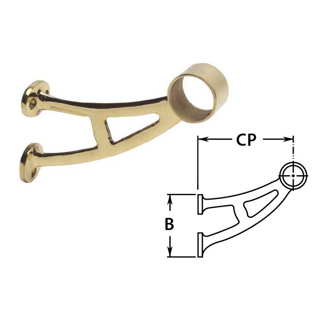 Bar Mount Brackets in Brass