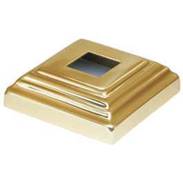 Base Shoe for 1" sq., Brass, 3-3/8" sq. base