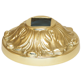 Base Shoe for 5/8" sq., Brass, 2-5/8" dia. base