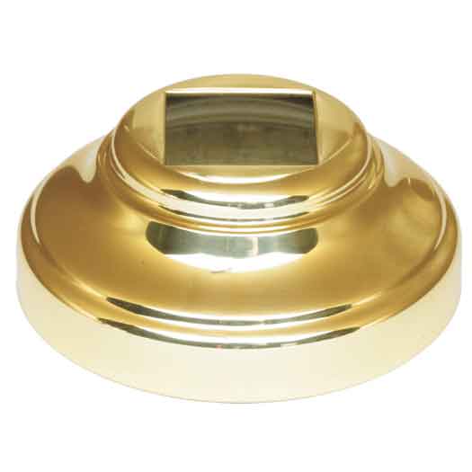 Base Shoe for 5/8" sq., Gold Plated Brass, 2-1/16" dia. base