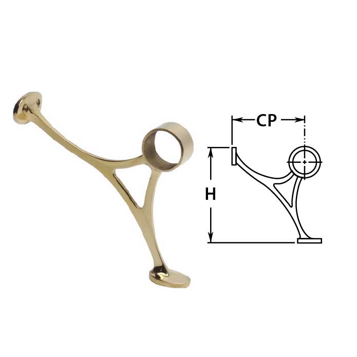 Combination Footrail / Armrail Brackets in Brass