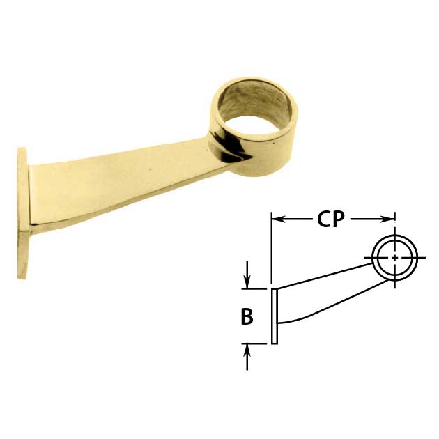 2" Brass Contemporary Bracket