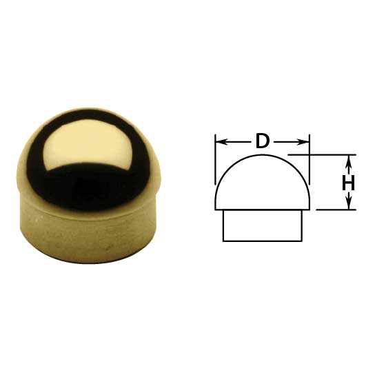 Half Ball End Caps in Brass