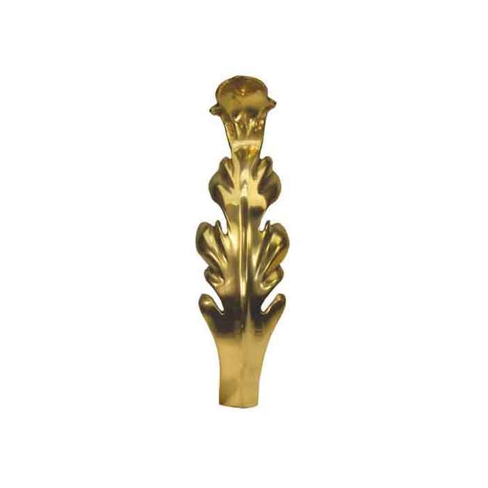 6-5/8" Tall Cast Brass Leaf w/inward curve, 10 gauge