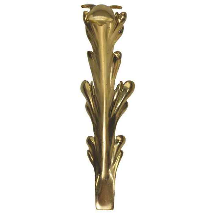 10-1/8" Tall Cast Brass Leaf w/outward curve, 10 gauge