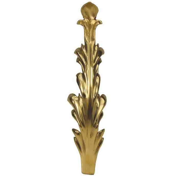11-3/4" Tall Cast Brass Leaf w/inward curve, 10 gauge