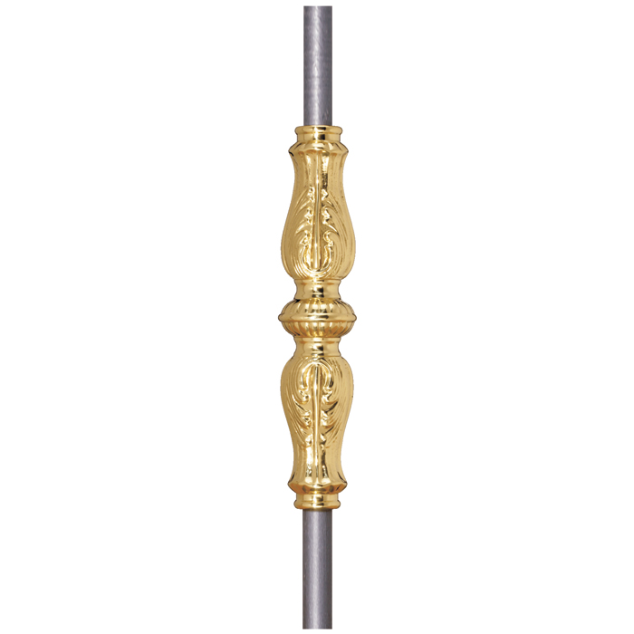Grande Forge Brass Picket Collars for 9/16" and 5/8" Round Bar, 7-1/4" Tall