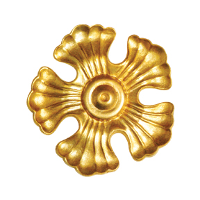4-3/8" dia. Scalloped Brass Rosette with 5 Petals