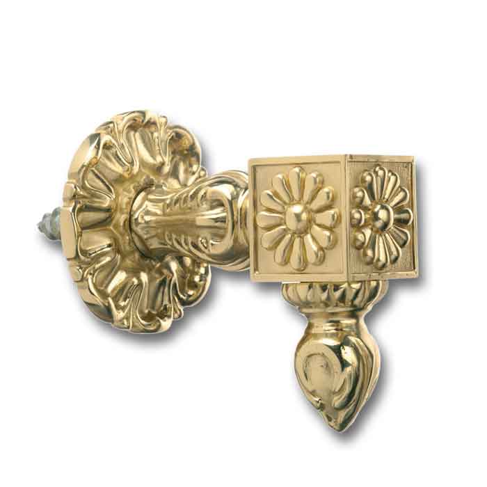 Brass Side Mount Bracket w/Rosette Backplate from Grande Forge