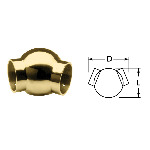 135 degree Side Outlet in Brass